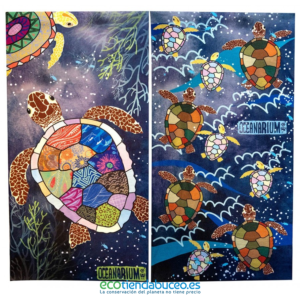 Diseño de bandana con tortuga marina de colores
