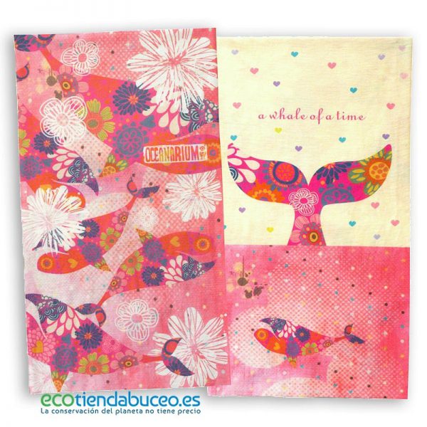 Bandana Ballena Rosa Flower - ecotiendabuceo Oceanarium