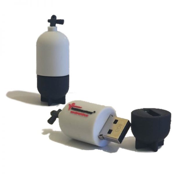 Memoria USB 8Gb botella buceo. Pen drive - ecotiendabuceo